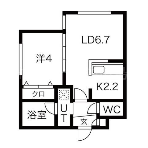 ALTEZZA(1LDK/4階)の間取り写真