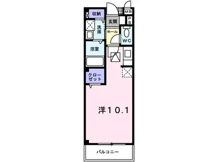 エスト グリシーナ(ワンルーム/2階)の間取り写真