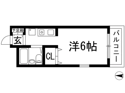 仁川北マンション(1K/1階)の間取り写真