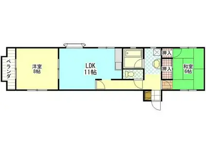 ビクトリアハイツ南町田(2LDK/2階)の間取り写真