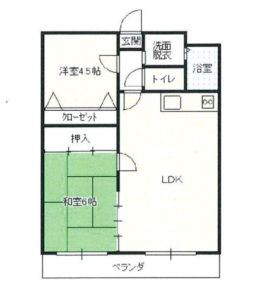 ウベマンション(2LDK/5階)の間取り写真