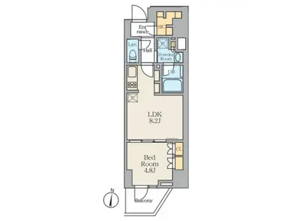 アリビス笹塚(1LDK/9階)の間取り写真