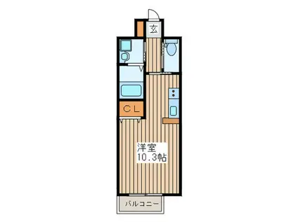 プランドールアヴァンス(ワンルーム/5階)の間取り写真