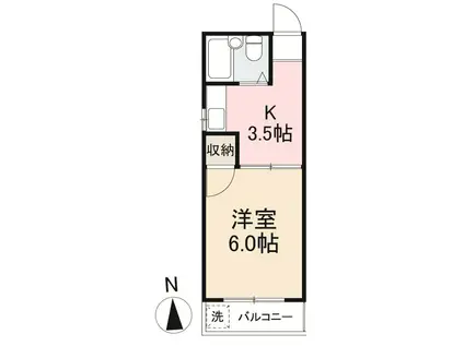 メゾンドつばき(1K/1階)の間取り写真
