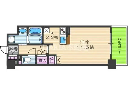 大拓ハイツ22(1K/2階)の間取り写真