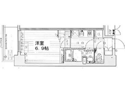 ベラジオ三国駅前(1K/6階)の間取り写真