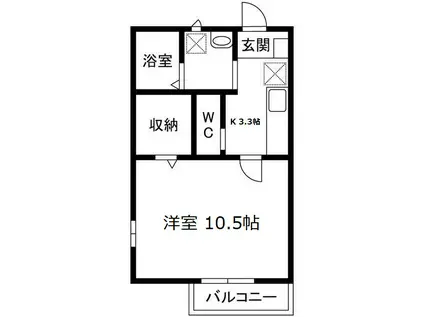 ROMEO A棟(1K/1階)の間取り写真