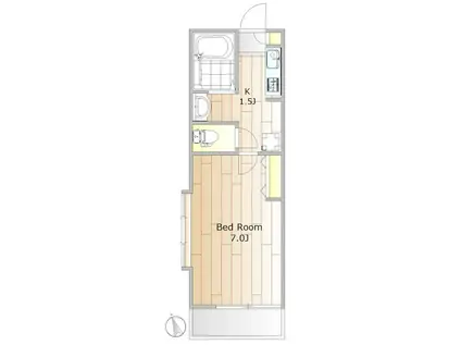 オストベルク(1K/1階)の間取り写真