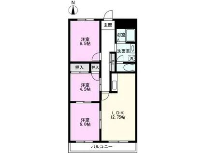 第2千代田マンション(3LDK/3階)の間取り写真