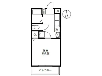 ソレイユハイツ(1K/3階)の間取り写真