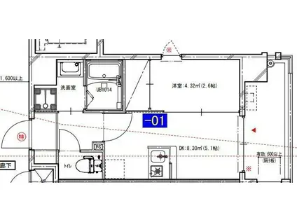 モダンパラッツォ博多駅南5丁目(1DK/8階)の間取り写真