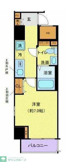 クレヴィスタ蒲田(1K/8階)の間取り写真