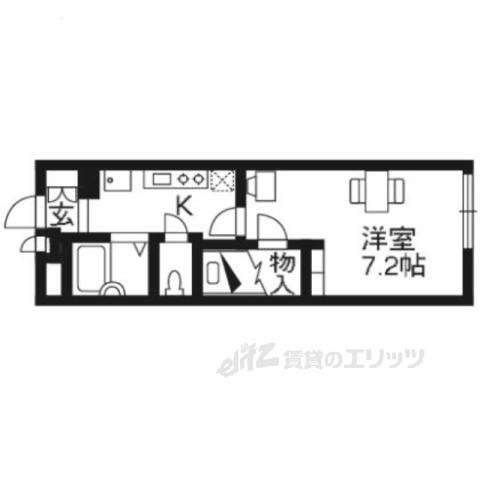 レオパレスグリーングラスⅠ(1K/1階)の間取り写真
