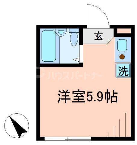 エルプレミア平井(ワンルーム/2階)の間取り写真