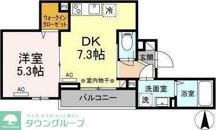 アヴァンス東日暮里(1DK/2階)の間取り写真