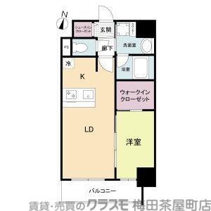 D.CLAREST本庄東FJRE(1LDK/8階)の間取り写真