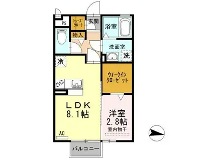 サンシャイン レジデンス(1LDK/2階)の間取り写真