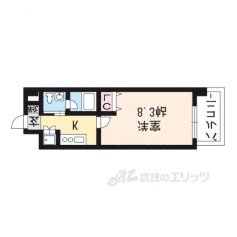ベラジオ烏丸三条(1K/10階)の間取り写真