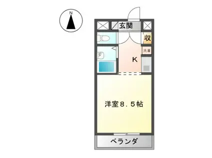 グランドハイネス御成(1K/2階)の間取り写真