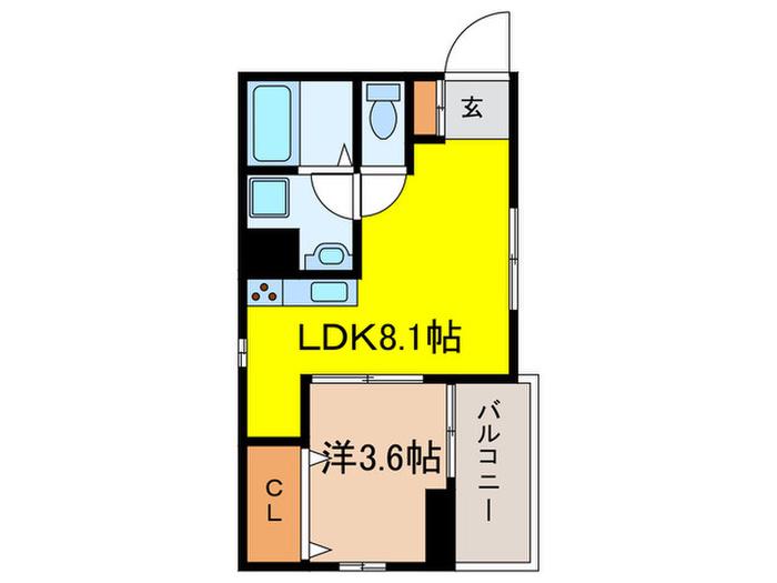 リーブルファイン三条(1LDK/2階)の間取り写真