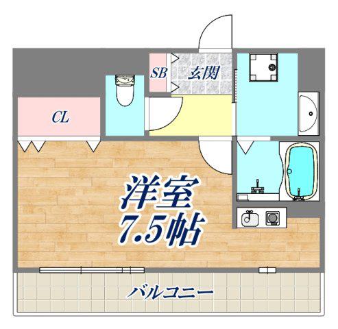 ゴールドウエスト(1K/1階)の間取り写真