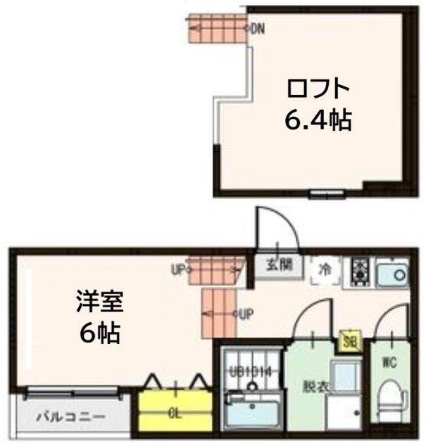 ハーモニーテラス平成(1K/1階)の間取り写真