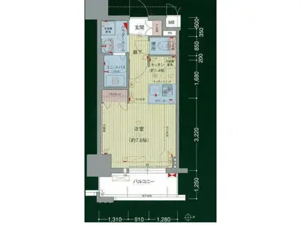 プレサンスSAKAE白川公園(ワンルーム/6階)の間取り写真