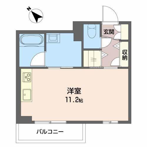 コルテーゼ上田(ワンルーム/3階)の間取り写真