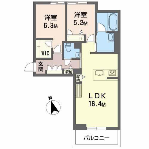 セントガーデン(2LDK/1階)の間取り写真