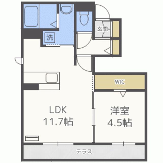 ROSETTA(1LDK/1階)の間取り写真