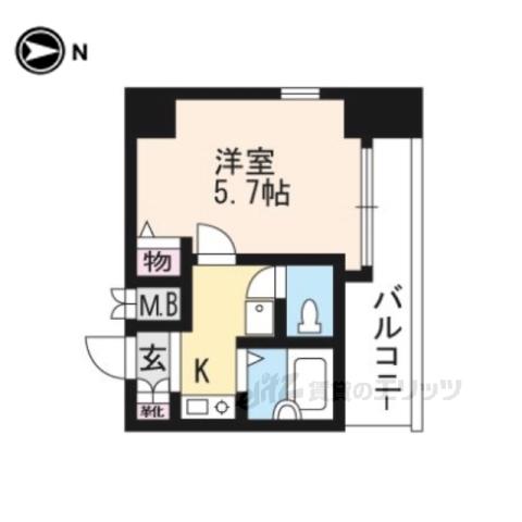 ベラジオ二条城前(1K/10階)の間取り写真