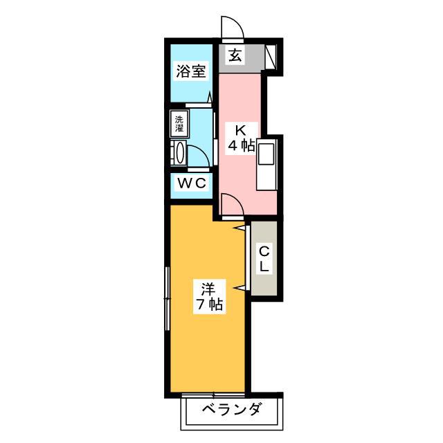 セレーノ(1K/1階)の間取り写真
