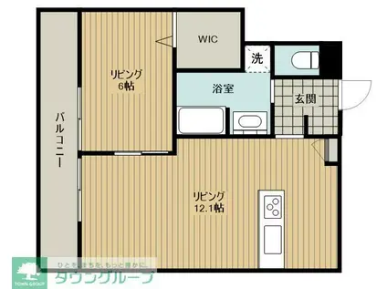 GRACE COURT(1DK/1階)の間取り写真