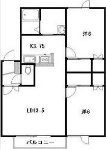 パークサイドコート(2LDK/2階)の間取り写真