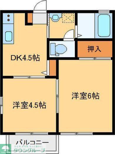 プランタン(2DK/1階)の間取り写真
