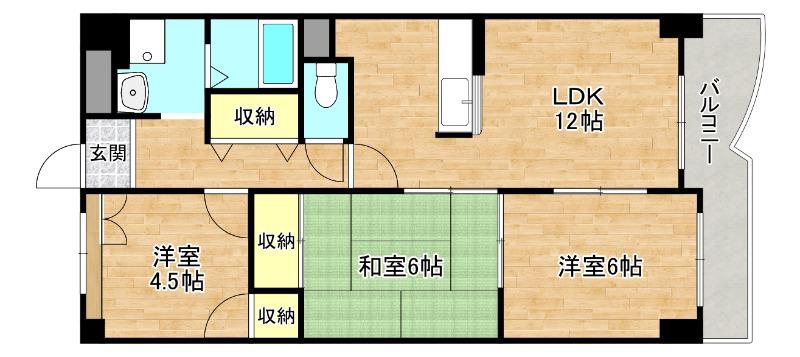 プレミール巽(3LDK/4階)の間取り写真