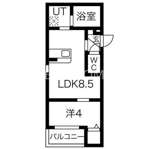 パロス衣摺クリアス(1LDK/3階)の間取り写真