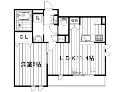 ブライト南台(1LDK/1階)の間取り写真