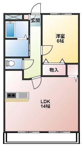 コバビレッジA棟(1LDK/3階)の間取り写真