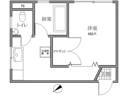 ニュー松が谷マンション(1K/3階)の間取り写真