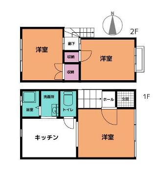 山田ハイツ(3DK/1階)の間取り写真