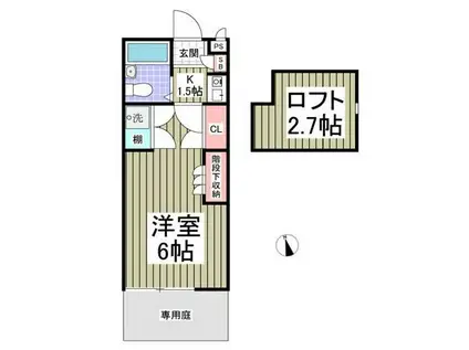 フジパレス行田壱番館(1K/1階)の間取り写真