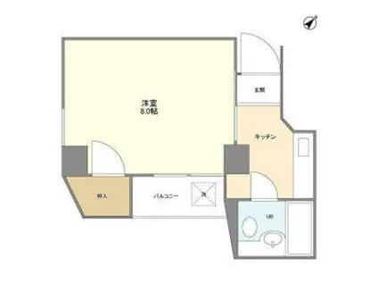 青葉台タワー(1K/5階)の間取り写真