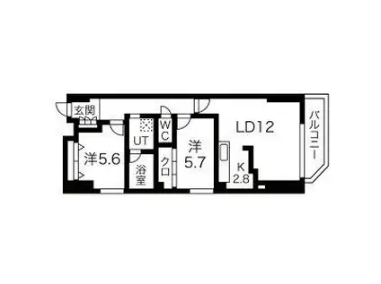 LINEAR STYLE (2LDK/2階)の間取り写真