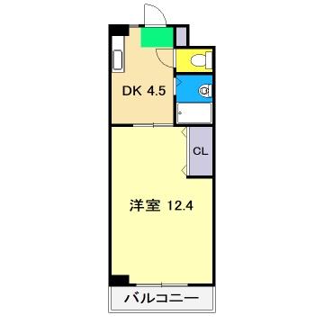 ROSE3(1DK/9階)の間取り写真