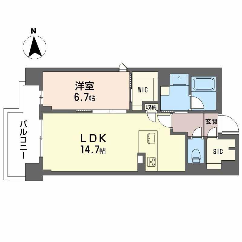 グラン セレニオ 江坂(1LDK/2階)の間取り写真
