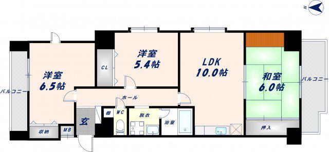 ISM 今里(3LDK/4階)の間取り写真
