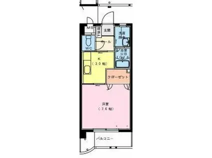サンパティークFUTABA(1K/5階)の間取り写真