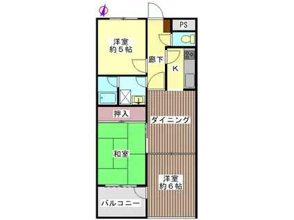 パルパステル(3DK/5階)の間取り写真