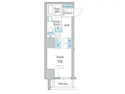 DUO FLATS芝公園 デュオフラッツ芝公園(ワンルーム/10階)の間取り写真